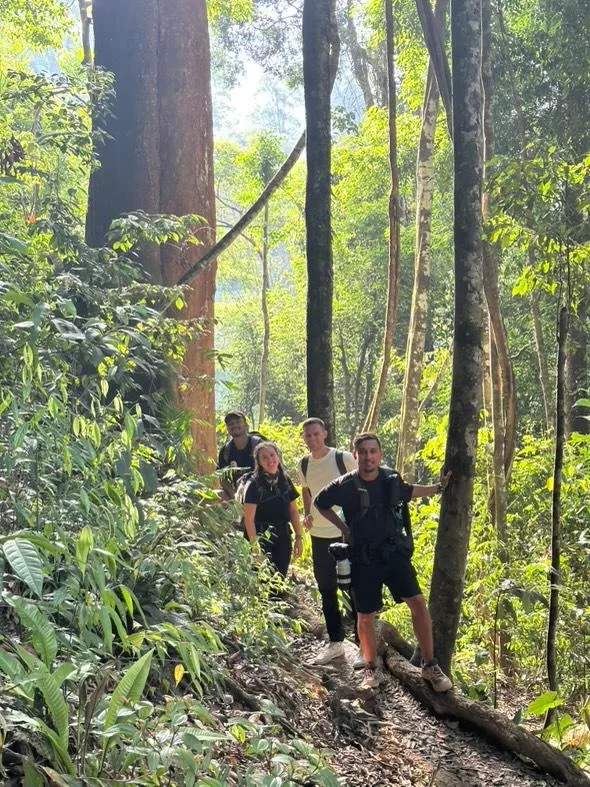 River crossing during a Bukit Lawang jungle trek